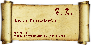 Havay Krisztofer névjegykártya