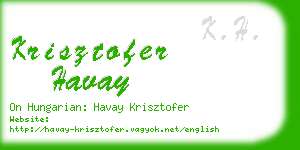 krisztofer havay business card